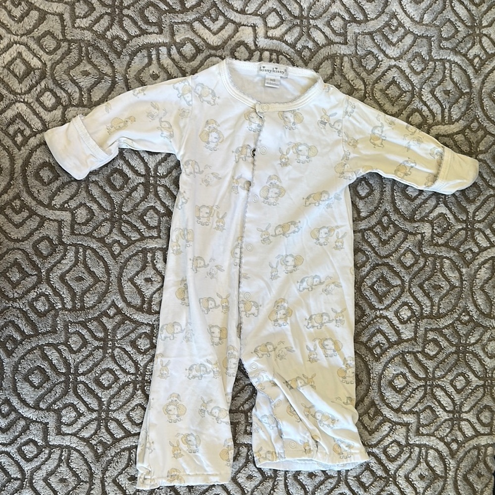Kissy Kissy Newborn Onsie with Elephant Print